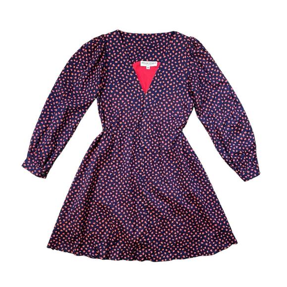 Inclan Studio Houston V-Neck Brushed Polka Dot Tie-back Dress - XS - Picture 2 of 6